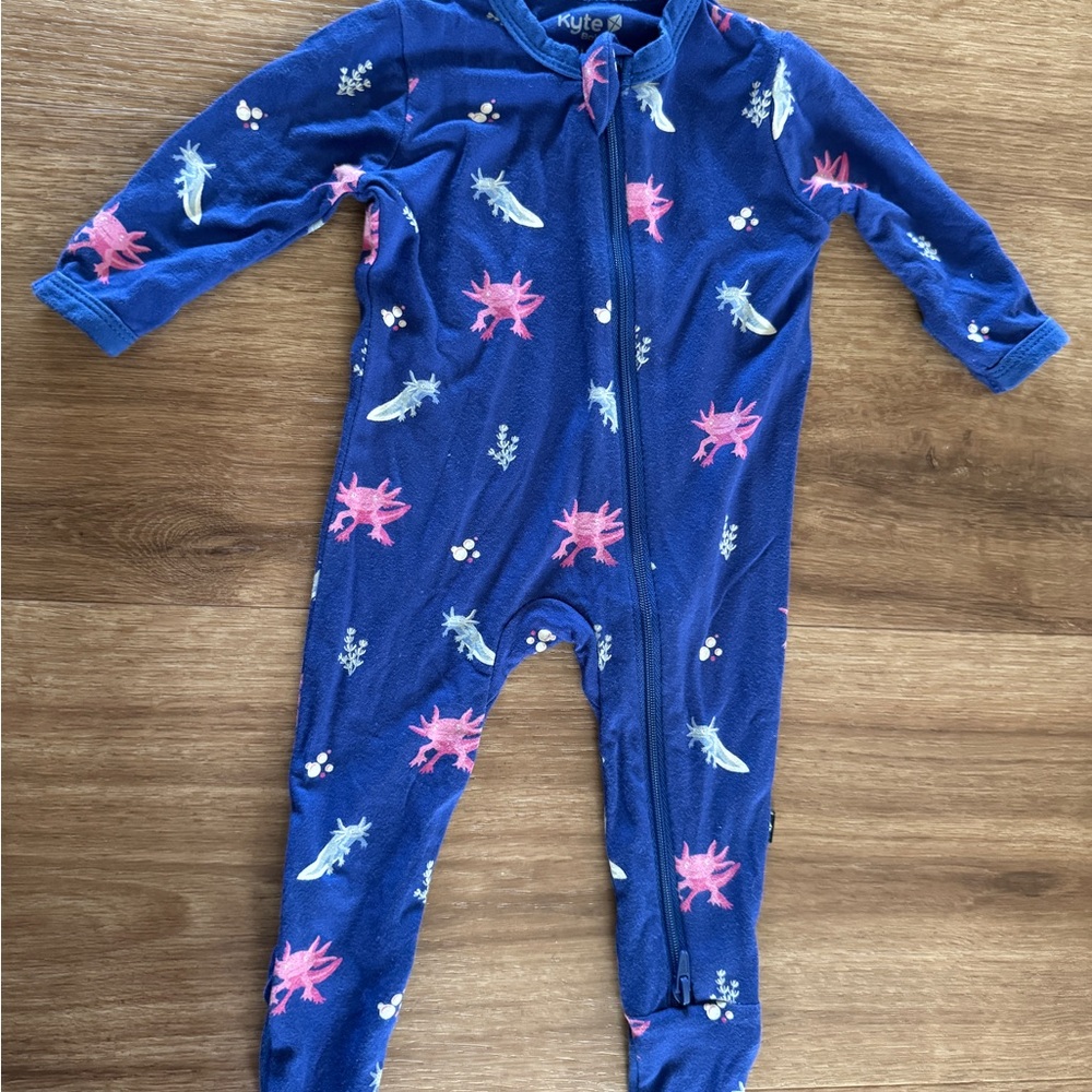 Kyte BABY Newborn Axolotl Zipper Footie